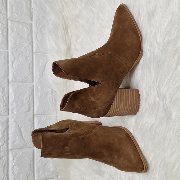 Steve Madden Shoes - STEVE MADDEN Brown Suede Pointed Toe Heeled Ankle Chaya Boots